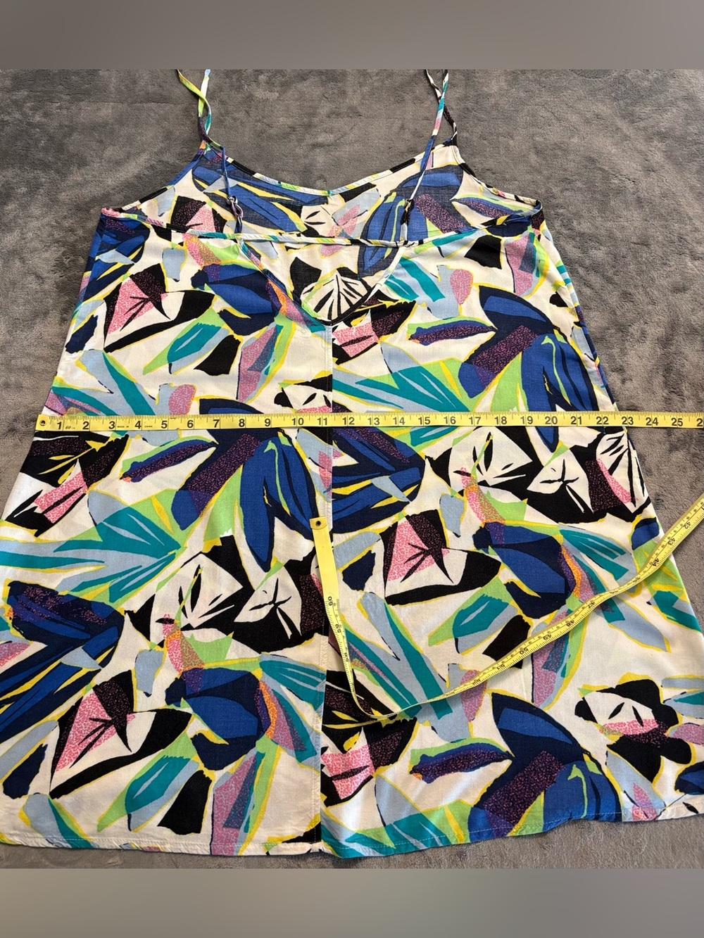 Vans Tropical Abstract Print Cami Mini Dress with Adjustable Spaghetti Straps - Picture 8 of 16